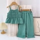 thumbnail image 2 of Odeerbi 3-8 Años Conjunto de Verano Para Niñas Camisola Con Volantes de Algodón Pantalón de Pata Ancha Conjunto de Dos Piezas Pantalón Sin Mangas Top Cintura Elástica Conjunto, 2 of 4