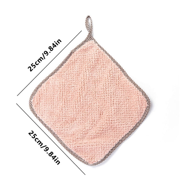 Baohd Cleaning Towel Absorbent Kitchen Hand Dishcloth Coral Velvet Fiber Household Washing Rag, Skin Color