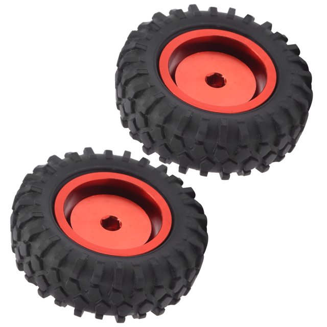 Rueda De Camión RC, 2 Pezas De Aleació De Aluminio, Llanta De Camión RC, Neumós De Goma De 55 Mm De DiáMetro, Camión De Coche De Carretera Apto Para Coche WPL D12 1/10