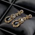 thumbnail image 2 of Elegante y lujoso colgante de gota de agua con diamantes de imitación, aretes colgantes huecos (negro), 2 of 2