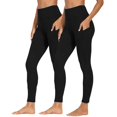 thumbnail image 2 of Women's High Waisted Pocket Leggings 2-Pack, Tights Workout Pants, Athletic Yoga Pants with Side Pockets, Stretchy Squat Proof Gym Running Fitness Bottoms for Women, Casual Daily Wear, 2 of 9