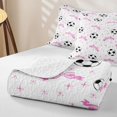 thumbnail image 4 of Homewish Pink Bowtie Soccer Twin Quilt Set, Cute Sport Twin Coverlet Set for Girls and Boys, 2 Pieces, 1 Comforter and 1 Pillowcase, 4 of 7