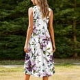 thumbnail image 6 of Vetsdori Womens Midi Dresses with Pockets Floral Print, Sleeveless Summer Sundress, Lightweight Slip Dress for Summer Crew Neck Tank Dress for Women, 6 of 7