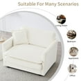 thumbnail image 3 of Domiluxe Single Sofa Chair,41" Modern Chenille Accent Chair with 1 Toss Pillow,Comfy Deep Seat Reading Sofa for Living Room Bedroom Apartment, White, 3 of 9