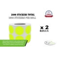 thumbnail image 2 of Royal Green Colored Dot Stickers 3/4" Round Labels (19MM) Neon-Yellow 2100 Labels on 2 Rolls, 2 of 6