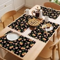 thumbnail image 5 of Peaches Placemats Set of 12 Summer Fruit Flowers Spring Watercolor Black Place Mats Indoor Wipeable Table Mats Washable Cloth Dining Table Placemats for Kitchen Holiday Party Home Decor 13x19 Inch, 5 of 9