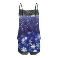 thumbnail image 4 of SwiftWear Women's Pajamas Set Sleeveless Lace Cami Shorts Sleepwear Comfy Loungewear Christmas Print Nightwear Two Piece Pj Set S, 4 of 5