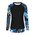thumbnail image 4 of qucoqpe Two Piece Tankini Swimsuits for Women Fashion Floral Print Full Coverage Modest Bathing Suits Beach Sporty Long Sleeve Swimwear with Shorts, 4 of 6