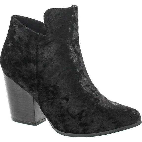 Static Footwear Brock-2 Women's Almond Toe Side Zipper Block Middle Heel Ankle Booties