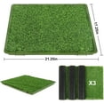 thumbnail image 3 of Dog Grass Pad with Tray, 3-Pack Replacement Artificial Grass Patch with Drainage Holes, Washable Puppy Turf Training Grass for Indoor/Outdoor Portable Potty Pet Loo, Green, 3 of 9