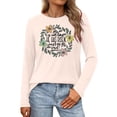 thumbnail image 2 of Fiaer Easter T Shirts for Women Happy Easter T Shirt Long Sleeve Bunny Graphic Tee Shirt Spring Casual Tops Beige M, 2 of 4