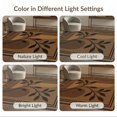 thumbnail image 7 of ODIKA 2'x3' Washable Samll Area Rug Tan Rich Espresso Geometric Botanical Design Elegant Symmetry with Leaf Motifs for Entryway, Kitchen, Laundry Room, Non-Slip, Low Pile, 7 of 7