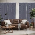 thumbnail image 2 of Ambesonne Navy Blue Window Curtains, Oriental Round Shapes, Each 28" W x 84" L, Navy Blue Beige, 2 of 5