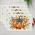 thumbnail image 4 of MOQIN Fall Thanksgiving Placemats, 12x18 Inch Orange Vintage Pumpkin Maple Leaf Decorative Autumn Harvest Seasonal Farmhouse Table Mat for Kitchen Dining Indoor Home Party Decoration, 4 of 7