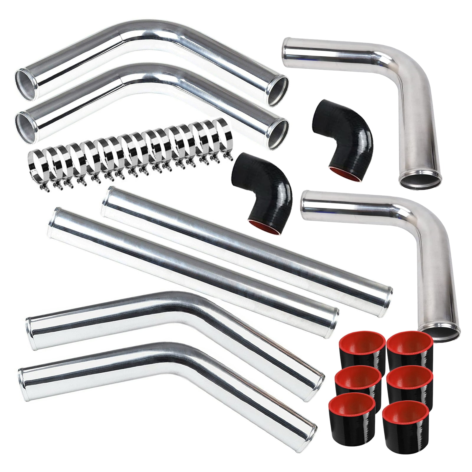 Intercooler aluminum turbo piping kit 2.5 inch pipe silicone coupler