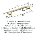 thumbnail image 3 of Amerock Versa 6-5/16 inch (160mm) Center-to-Center Golden Champagne Cabinet Pull, 10 Pack, 3 of 4