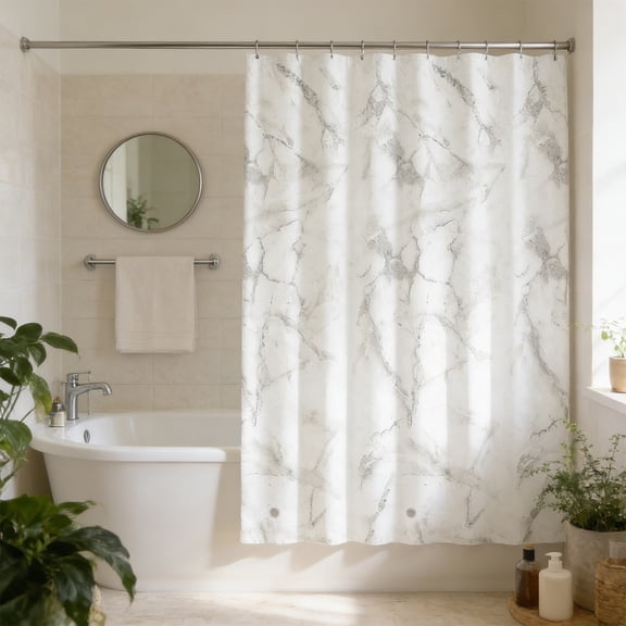 Djunllk Shower Curtain Liner 71 x 71 in Waterproof Shower Curtains for Bathroom Decorative Bathroom Accessories with 12 Hooks