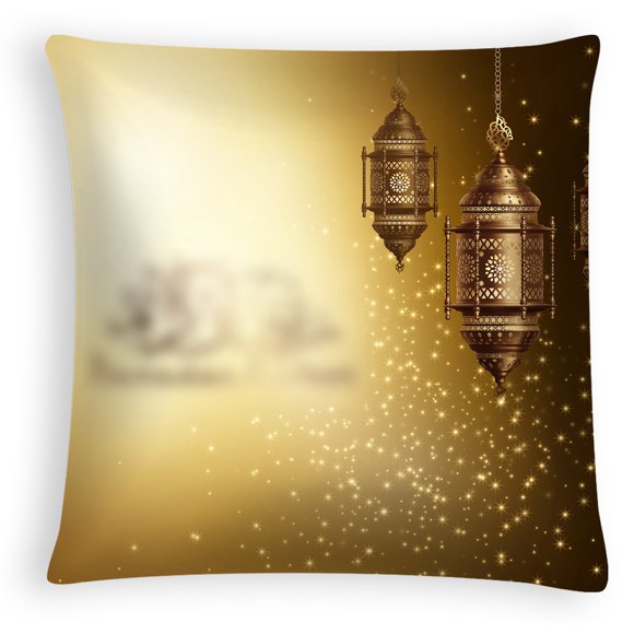 Funda de almohada de estilo étnico con diseño de luna dorada, de piel de melocotón, estampada, para sofá de casa, cojín de tela para coche