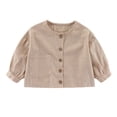 thumbnail image 1 of MIASHUI Relaxed Blend Shirt Jacket For Boys And Girls Casual Oversized Button Up Top Khaki,4-5 Years, 1 of 9