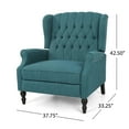 thumbnail image 2 of Elegant Button Tufted Wingback Recliner Chair, Manual Reclining with Spacious Oversized Design for Living Room Bedroom Home Theater, Teal, 2 of 6