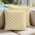 thumbnail image 2 of 16x16 Pillow Covers Set of 2, Yellow Moroccon Square Throw Pillow Covers for Couch/Sofa/Living Room, Farmhouse Minimalist Ethnic Geometric Decorative Soft Pillowcases for Couch Throw Pillows, 2 of 9