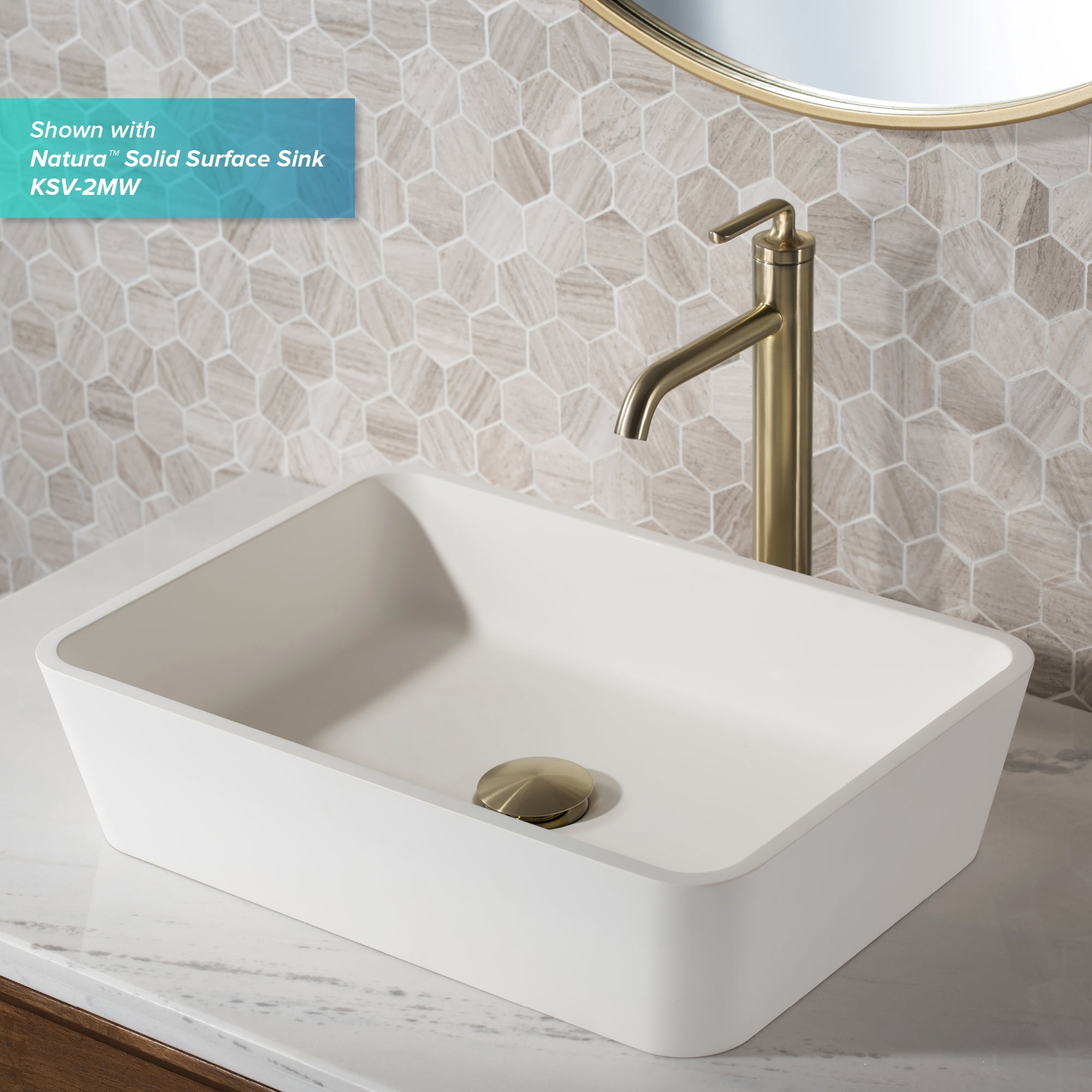 Ramus™ Single Handle Vessel Bathroom Sink Faucet with Pop-Up Drain in Brushed Gold (2-Pack)