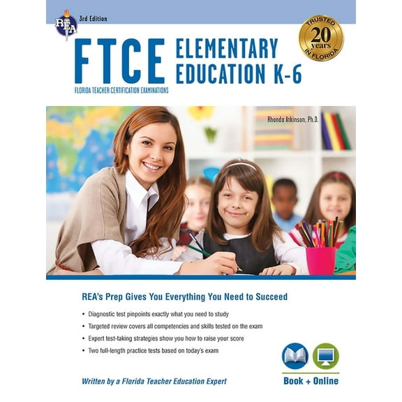 FTCE Teacher Certification Test Prep: FTCE Elementary Education K-6 Book   Online (Edition 3) (Paperback)