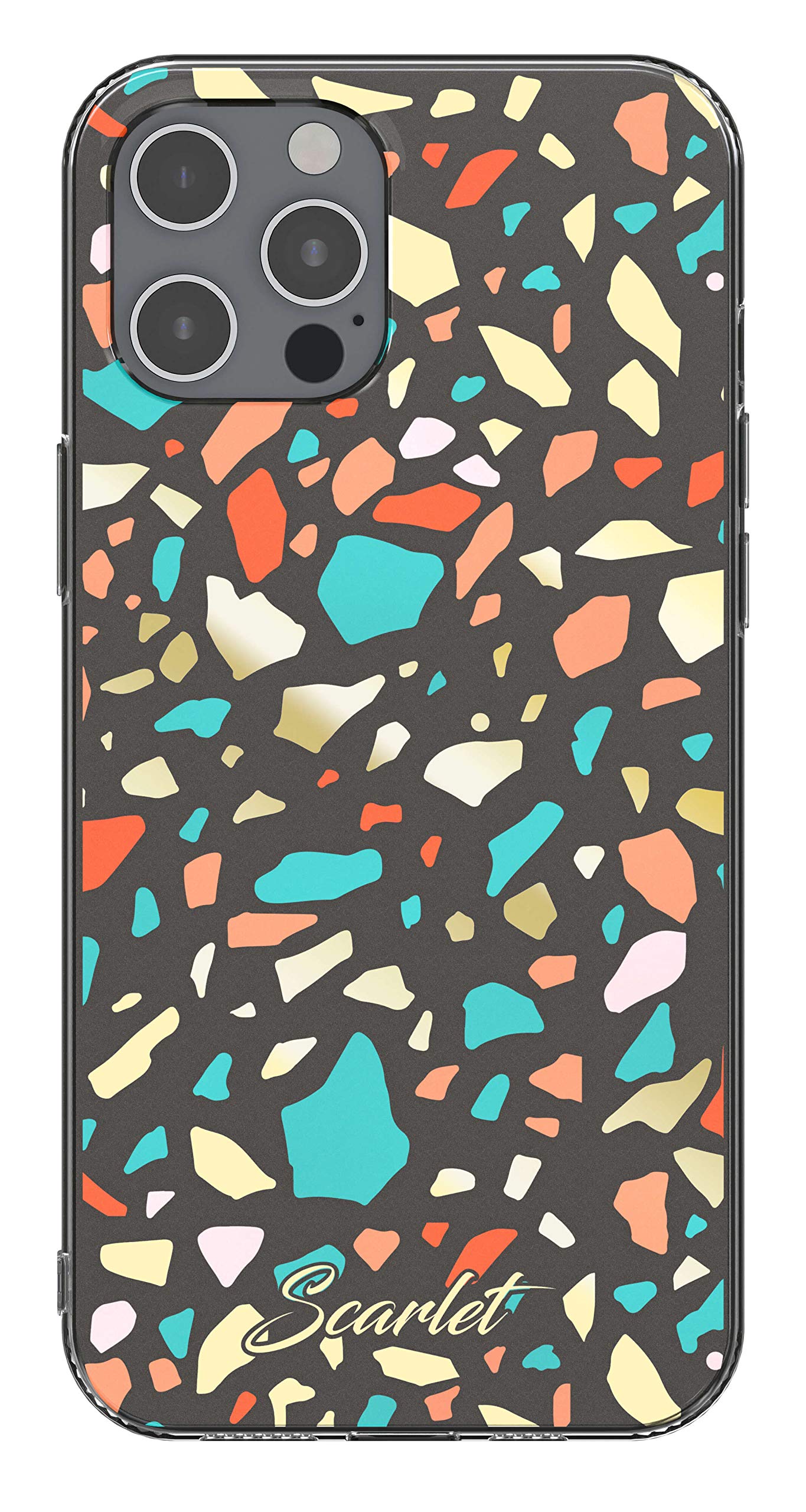 Scarlet White Terrazzo Iphone 12 Pro Max Case With Slim Sleek Stylish Design And Shiny Gold Accents Wireless Charging Compatible Phone Cover Designed For Iphone 12 Pro Max 6 7 Inch White Terrazzo Walmart Com