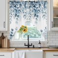 thumbnail image 3 of Swag Valance Curtains for Windows, Blue Green Eucalyptus Leaves Light Filtering Kitchen Curtains with Rod Pocket, Spring Summer Botanical Window Treatment Valances for Living Room, 28x36 - 2 PCS, 3 of 9