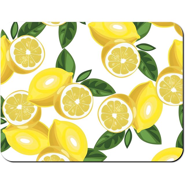 Rubber Dish Drying Mat for Kitchen Counter Large Lemon Washable Quick Home Coffee Pad Fit Under Sink,Bar,Utensils 18x24in