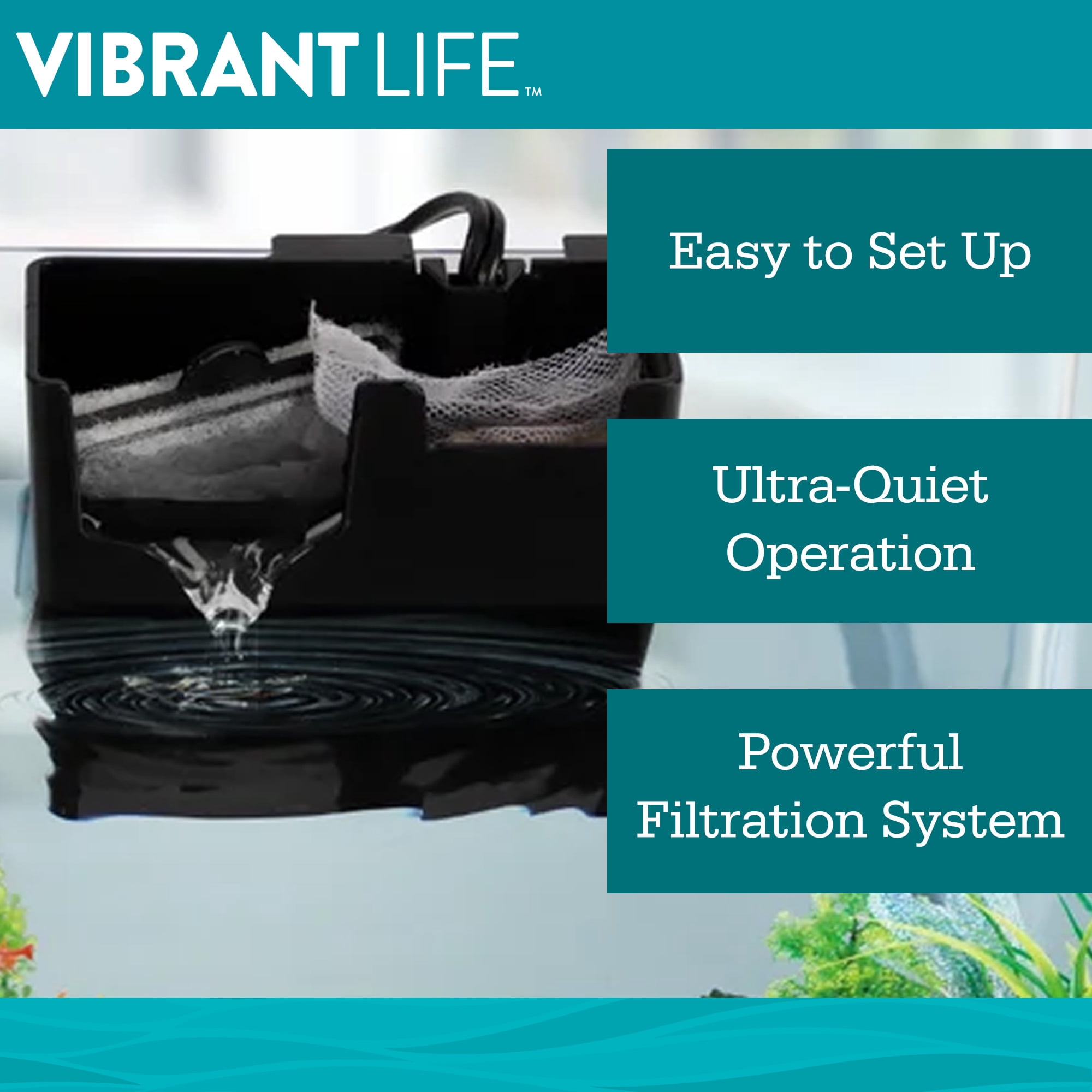 Vibrant Life Internal Power Filter, for 2.5-3 Gallon Tanks