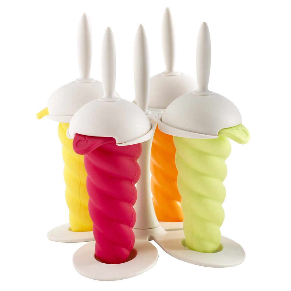 Orka White Silicone Ice Pop Mold with Stand, Set of 4