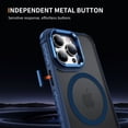thumbnail image 5 of ShellTech Strong  for iPhone 14 Pro Magnetic & Lens Stand Case [Mil-Grade Protection][Adjustable Kickstand] Translucent Slim Hard Back Soft Edge,Blue, 5 of 9