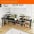 thumbnail image 3 of Bathroom Counter Organizer Corner Shelf, Kitchen Countertop Organizer, 3 Tier Wood Counter Shelf Stand for Over The Sink, Coffee Station, Desktop, Black, 3 of 7