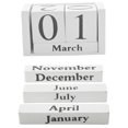 thumbnail image 1 of Wooden Perpetual Calendar for Home Office - Vintage Desktop Calendar with Rustic Blocks, Shabby Chic Decoration, 1 of 5
