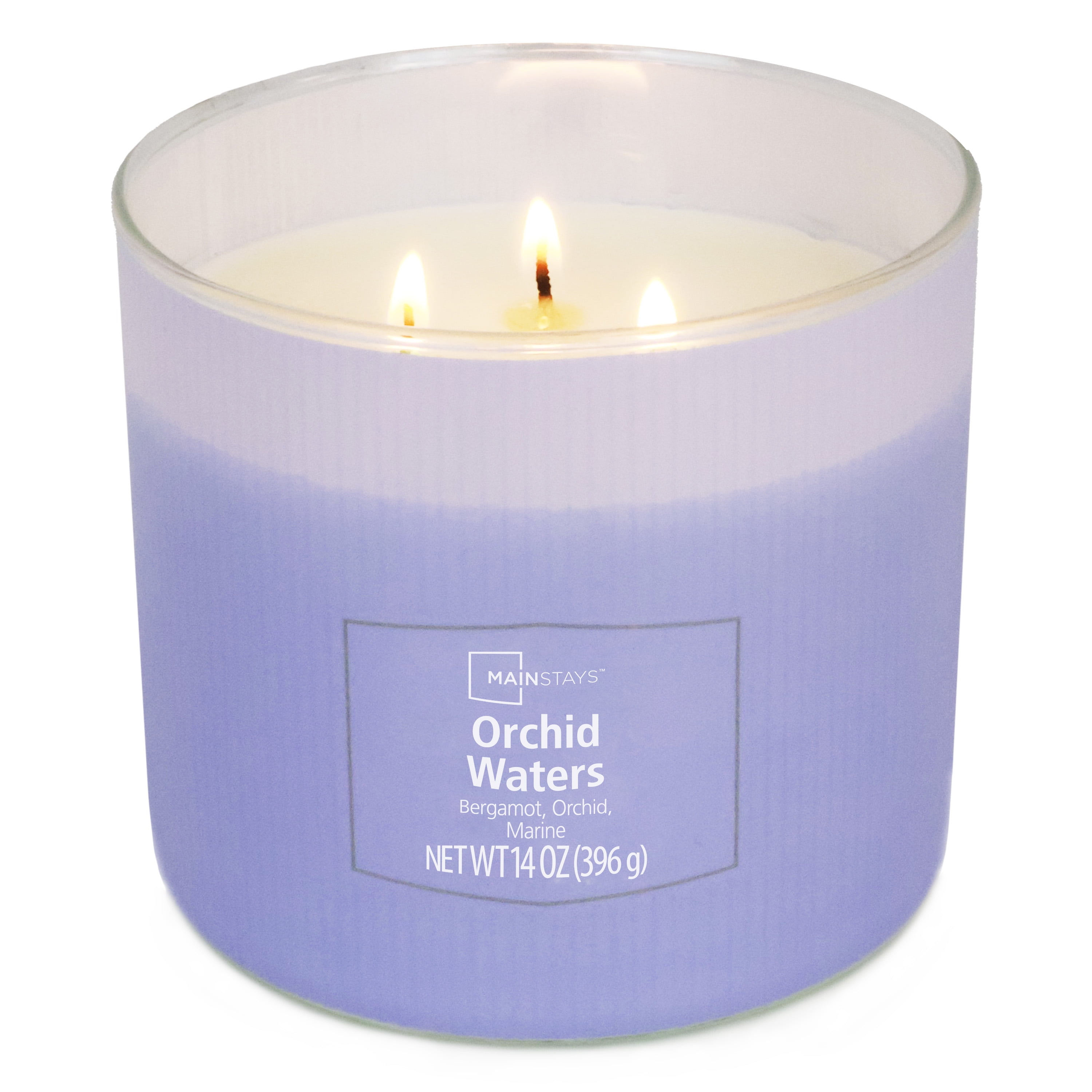 Mainstays 3-Wick Textured Wrapped Orchid Waters Scented Candle, 14 oz, MAINSTAYS PL MS TEX ORCHID