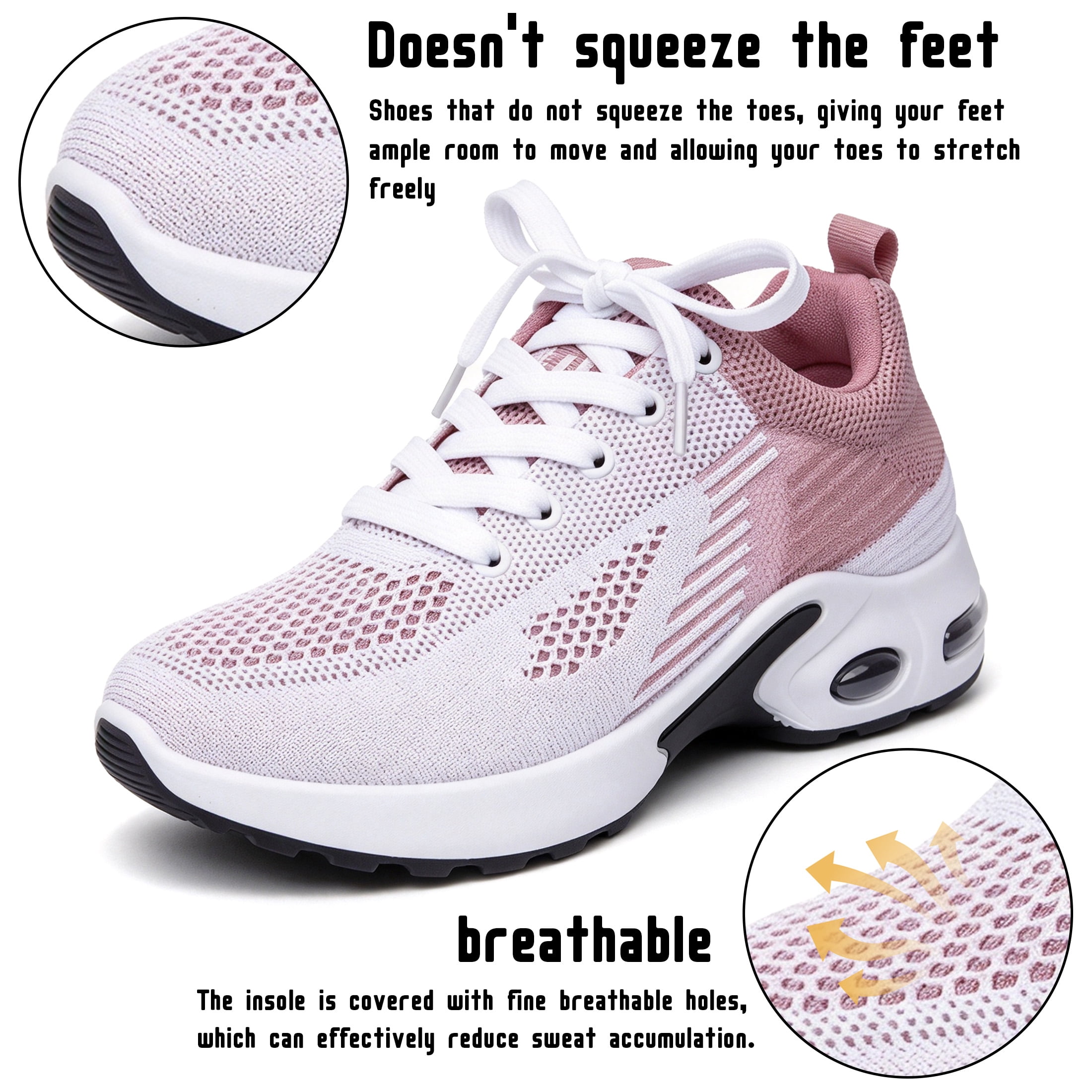 BERANMEY Comfort Sneaker for Women Casual Womens Walking Shoes Lightweight Breathable Mesh Air Cushion Sneakers