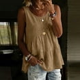 thumbnail image 6 of Lmueinov Womens Peplum Babydoll Tank Tops Scoop Neck Casual Summer Beach Sleeveless Loose T Shirts Casual Shirred Flowy Tops, 6 of 6