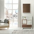 thumbnail image 2 of Teamson Home Tyler Freestanding Multifunctional Floor Accent Cabinet, White and Walnut, 2 of 9