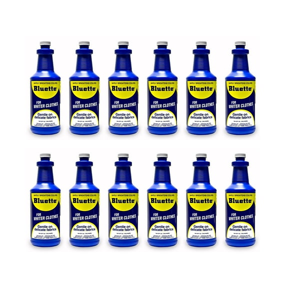 Bluette Concentrated Liquid Laundry Bluing / Laundry Detergent Whitener, Pack of 12 (32 Fl. Oz.)