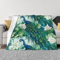 thumbnail image 3 of Throw Blanket for Couch, Peacock And Flowers Super Soft Fuzzy Comfy Warm Throw Blanket, Cuteness Lightweight Cozy Plush Flannel Blanket & Throws for Sofa and Bed All Season, 3 of 5
