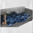 thumbnail image 6 of Abstract Soft Flannel Fleece Throw Blanket, Digital Dimensional Square Shaped Cubes Glossy Geometric Style Cluster Print, Cozy Plush for Indoor and Outdoor Use, 70" x 90", Blue, by Ambesonne, 6 of 6