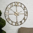 thumbnail image 1 of Uttermost Delevan 32" Transitional Metal Wall Clock in Antique Silver Leaf, 1 of 2