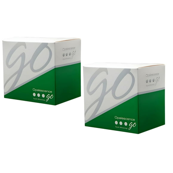 Opalescence Go - Prefilled Teeth Whitening Trays - Original 15% - 4 Treatments (2 Packs) - Hydrogen Peroxide with PF - Cool Mint - Made by Ultradent. 4648-2