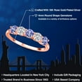 thumbnail image 2 of Gem Stone King 18K Rose Gold Plated Silver Blue Tanzanite and E - F Lab Grown Diamond Wedding-Bands Ring for Women | 1.44 Cttw | Round 4MM | Gemstone December Birthstone | Size 9, 2 of 6