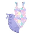 thumbnail image 2 of YOUYEDIAN 2 Piece Toddler Swimsuit Girl Teen Cute Sleeveless Spaghetti Straps Tankini Tops Bathing Suits Summer Beach High Waist Swimwear Set (Purple#04, 6-7 Years), 2 of 3