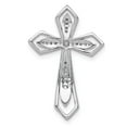 thumbnail image 3 of Real 14kt White Gold 1/15ct. Diamond Cross Chain Slide; for Adults and Teens; for Women and Men, 3 of 4