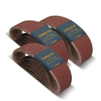 POWERTEC 30PK 4 x 24 Inch Sanding Belts | Aluminum Oxide Sanding Belt Assortment, 10 Each of 40 60 80 Grits | Premium Sandpaper for Portable Belt Sander, 110092
