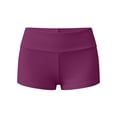 thumbnail image 4 of XPMWRP Women's Fold Over High Waist Stretch Slim Fit Yoga Biker Shorts Summer Athletic Workout Casual Short Pants Purple L, 4 of 5