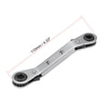 thumbnail image 2 of Uxcell 0.24'' x 0.28'' Reversible Ratcheting Wrench Metric Offset Double Box End Carbon Steel Silver Tone 1pcs, 2 of 5